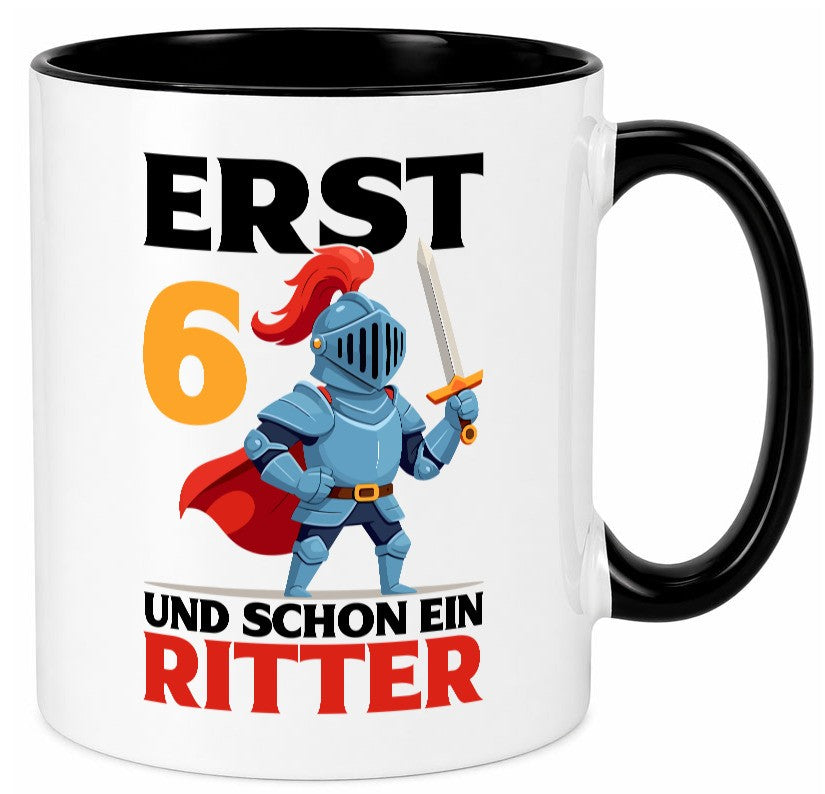6. Geburtstag | 6 Jahre und schon ein Ritter lustig Geschenkidee Geschenk Tasse