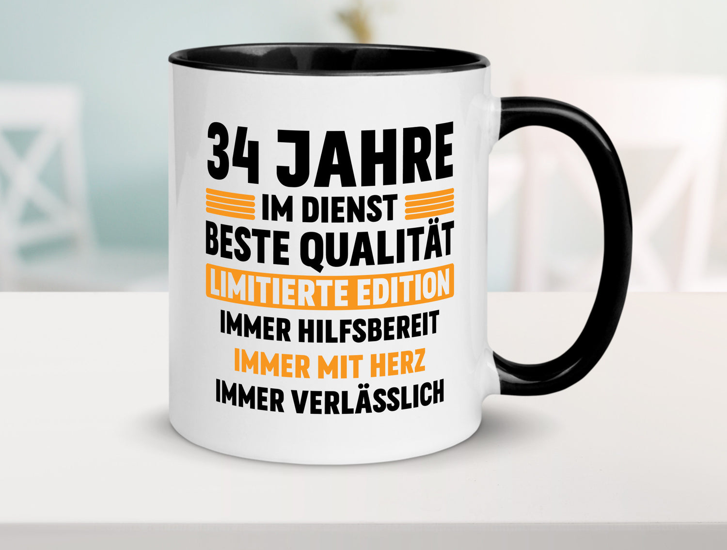 34 Jahre im Dienst | Jubiläum Arbeit v2 Humor Kollegen Büro Geschenkidee Tasse