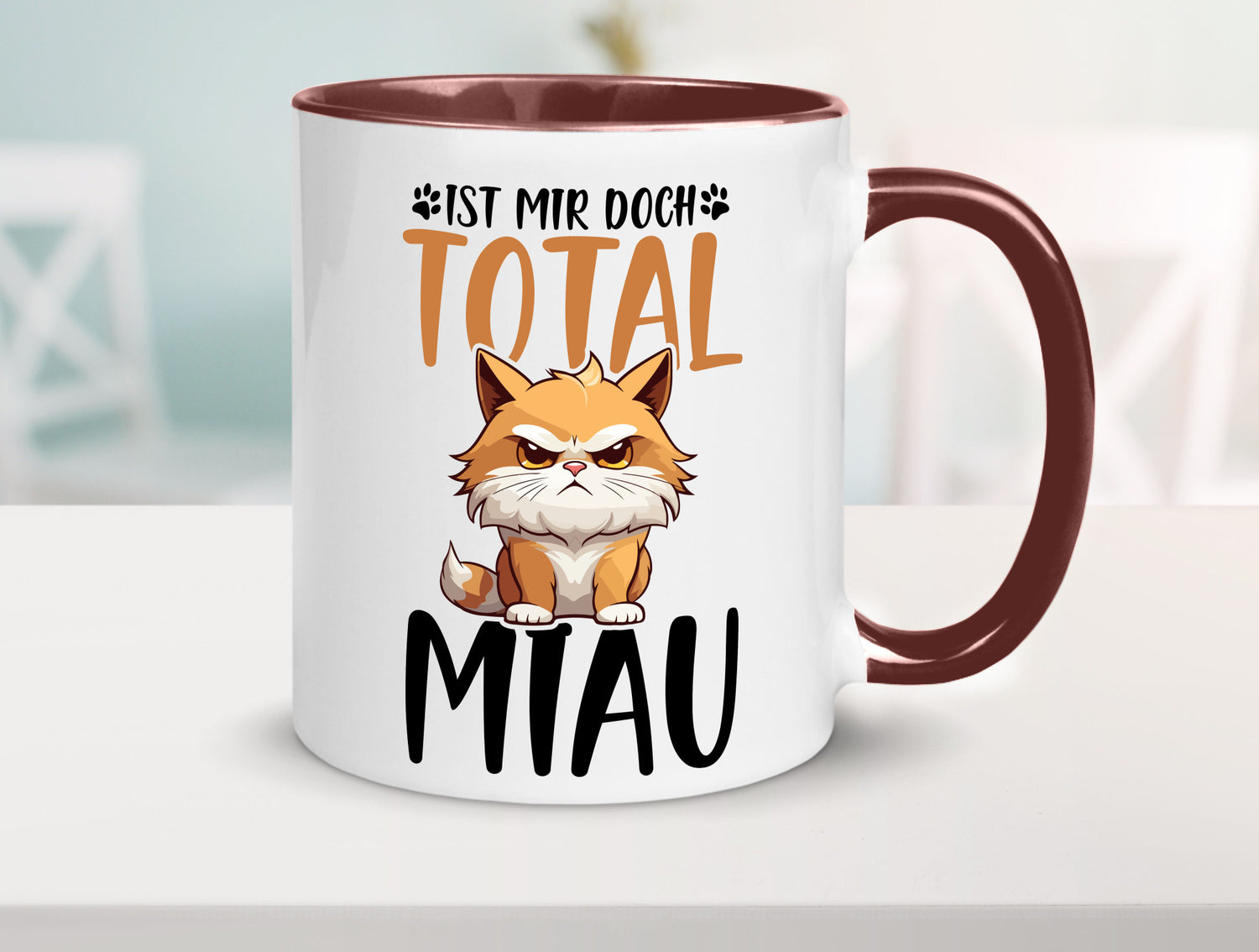 Ist mir doch total Miau | Katze Katzenliebhaber Geschenk Tierliebhaber Humor