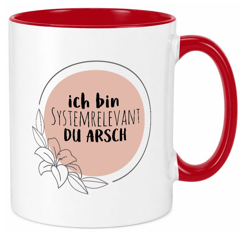 Ich bin Systemrelevant | Krankenschwester Hase mit Maske lustig Humor Tasse