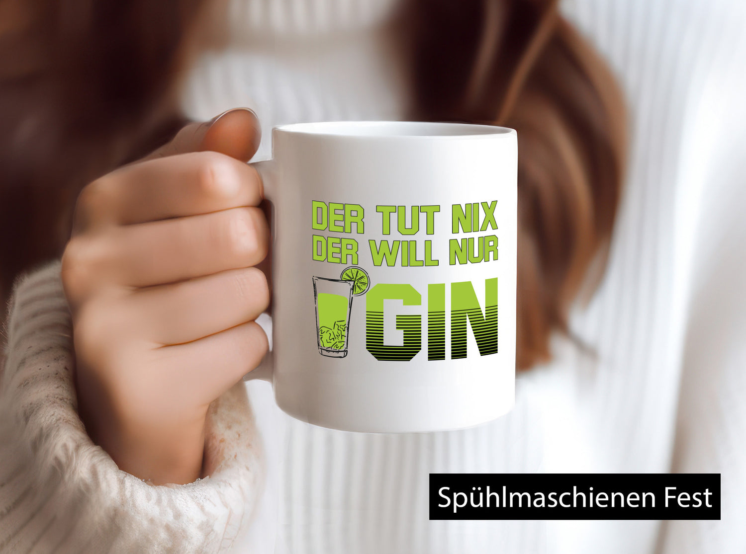 Tut nix, will nur Gin | Glas lustiger Spruch Geschenk Humor Geschenkidee Tasse