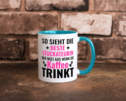 Kaffee trinkt: Stuckateurin | Innenausbau Geschenk Humor Geschenkidee lustiger