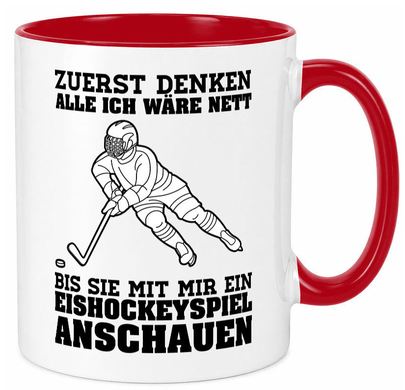 Eishockeyspiel | Eishockeyfan Tasse Eishockeyspieler Humor Geschenkidee