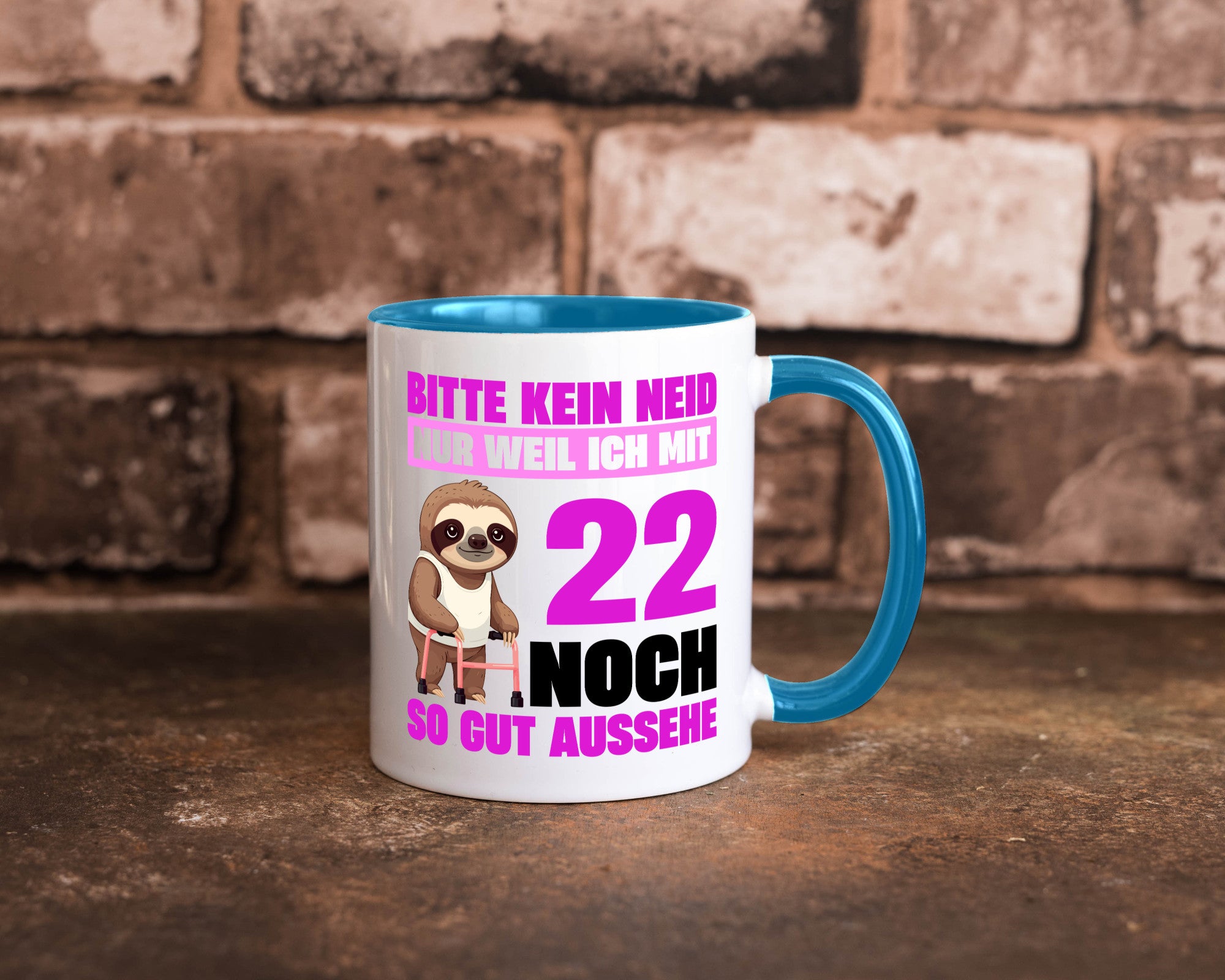 22. Geburtstag | Bitte kein neid Faultier 22 Jahre lustig Geschenkidee Geschenk