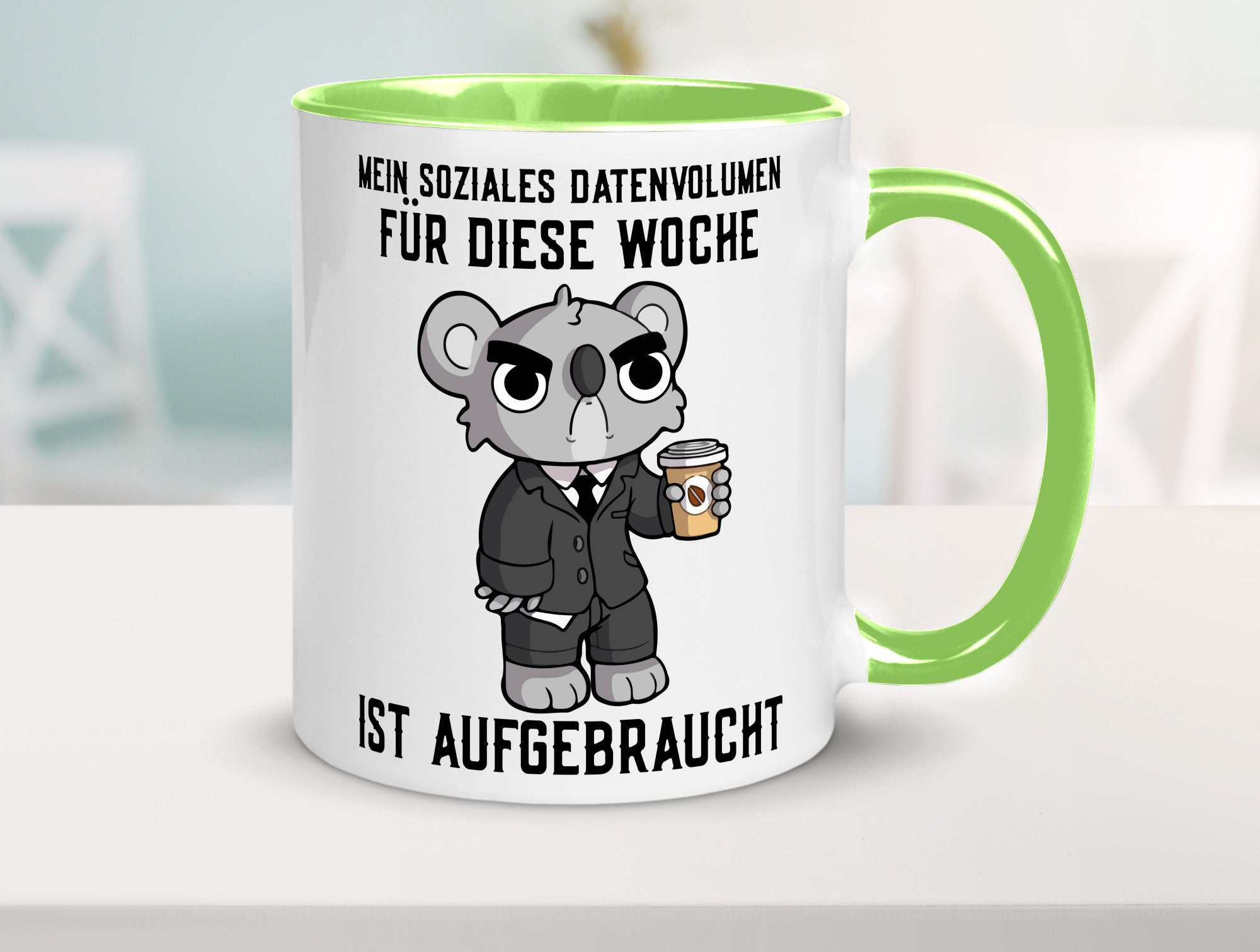 Soziales Datenvolumen | wütender Bär Einzelgänger Nerd Geschenkidee Humor Tasse