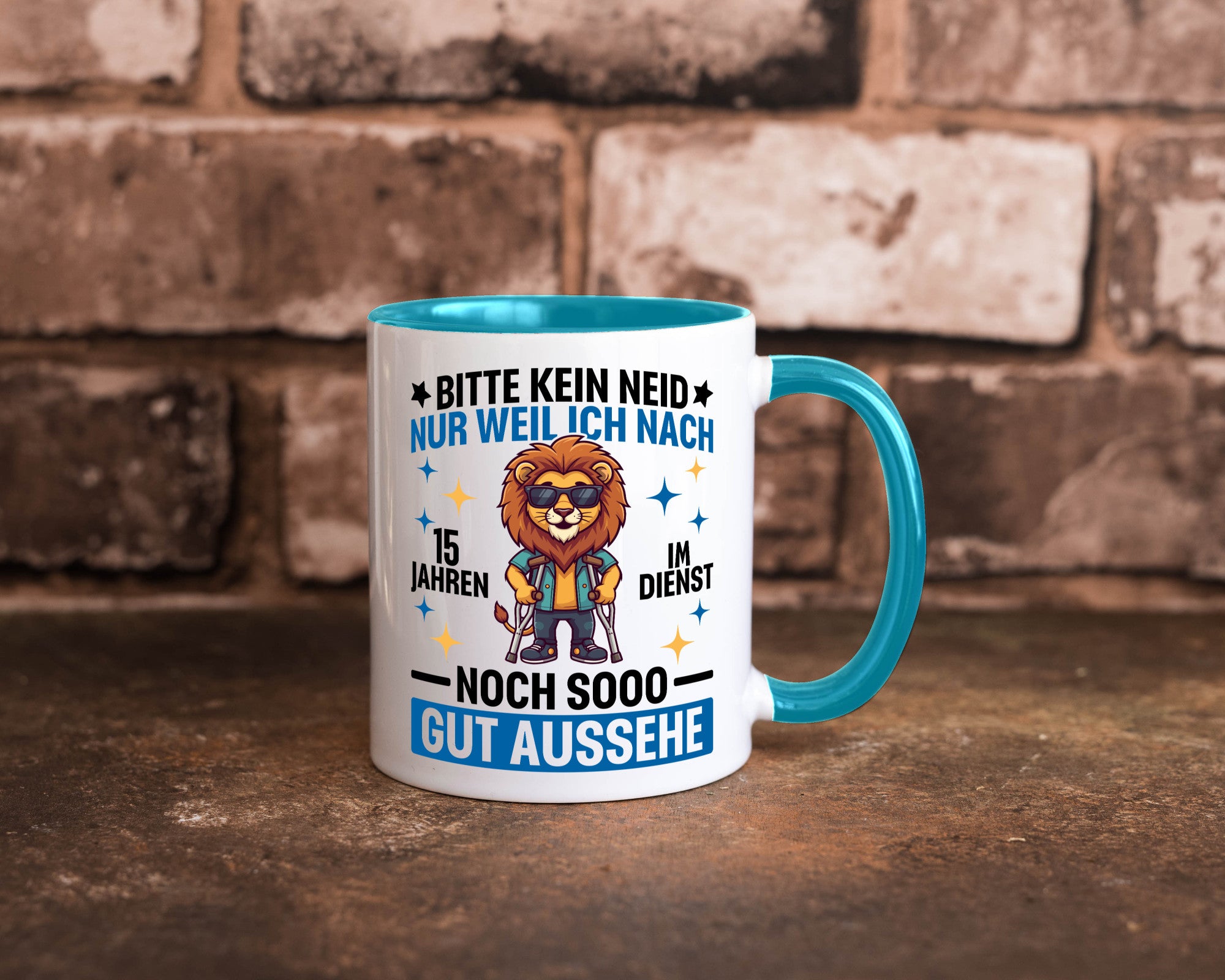 15 Jahre im Dienst | Arbeitsjubiläum Arbeit lustig Kollegen Büro Geschenk Tasse
