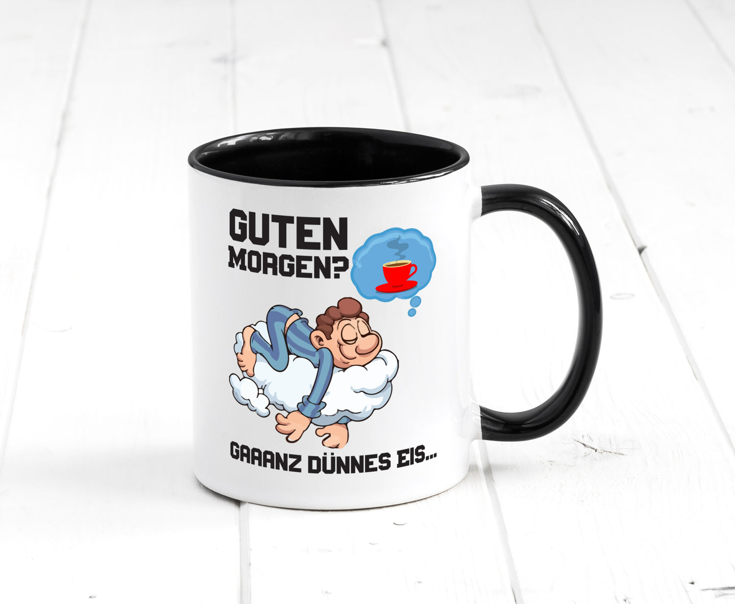 Ganz dünnes Eis | Morgenmuffel Tasse Kaffeetrinker Geschenkidee Humor