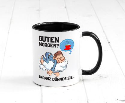 Ganz dünnes Eis | Morgenmuffel Tasse Kaffeetrinker Geschenkidee Humor