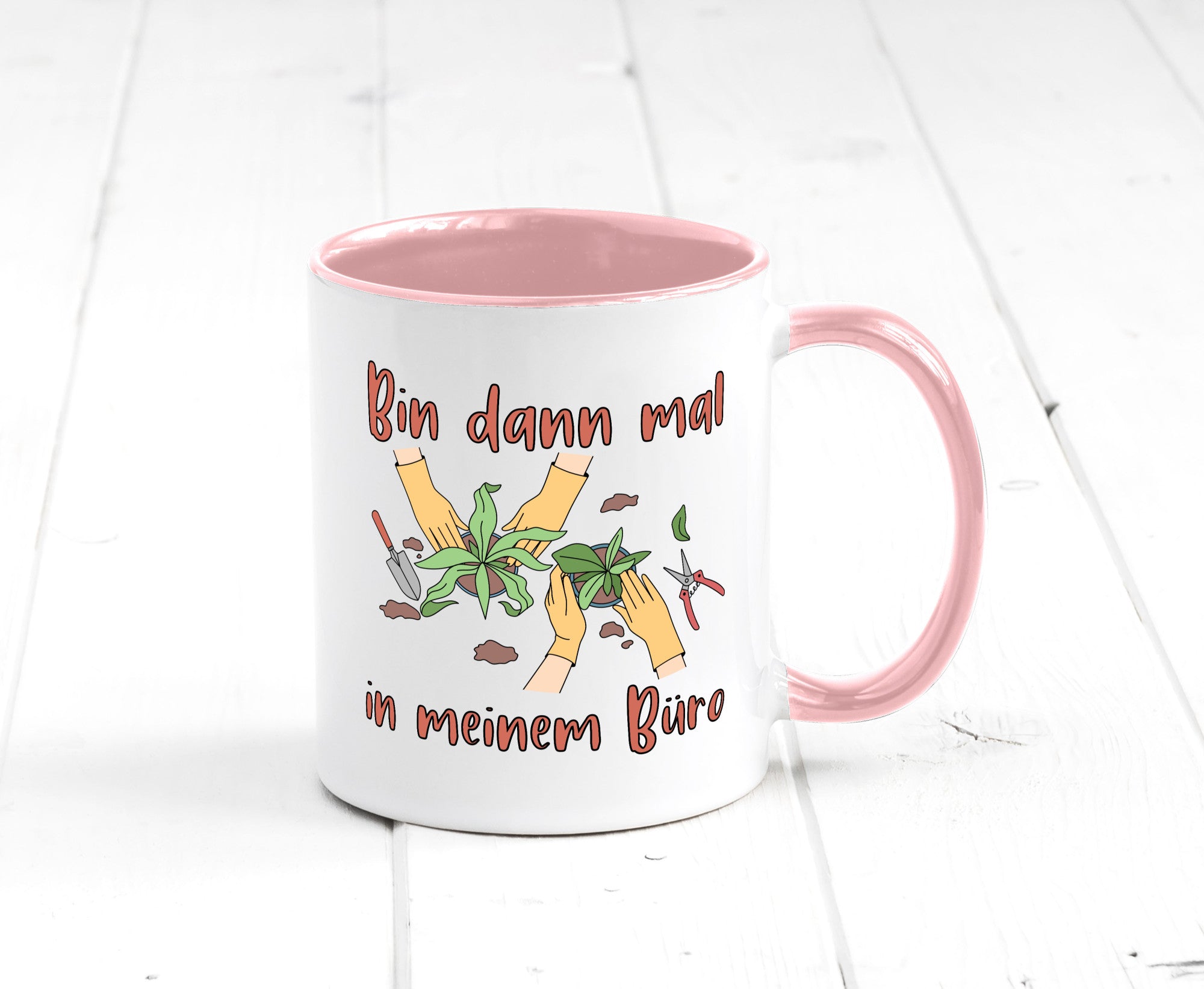 Bin im Büro | Gartenarbeit Pflanzen Humor Witz Geschenkidee Arbeit Kollegen