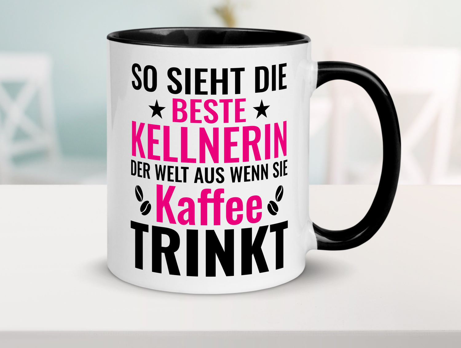 Kaffee trinkt: Kellnerin | Beruf kellnern Bedienung Humor Arbeit Kollegen Büro