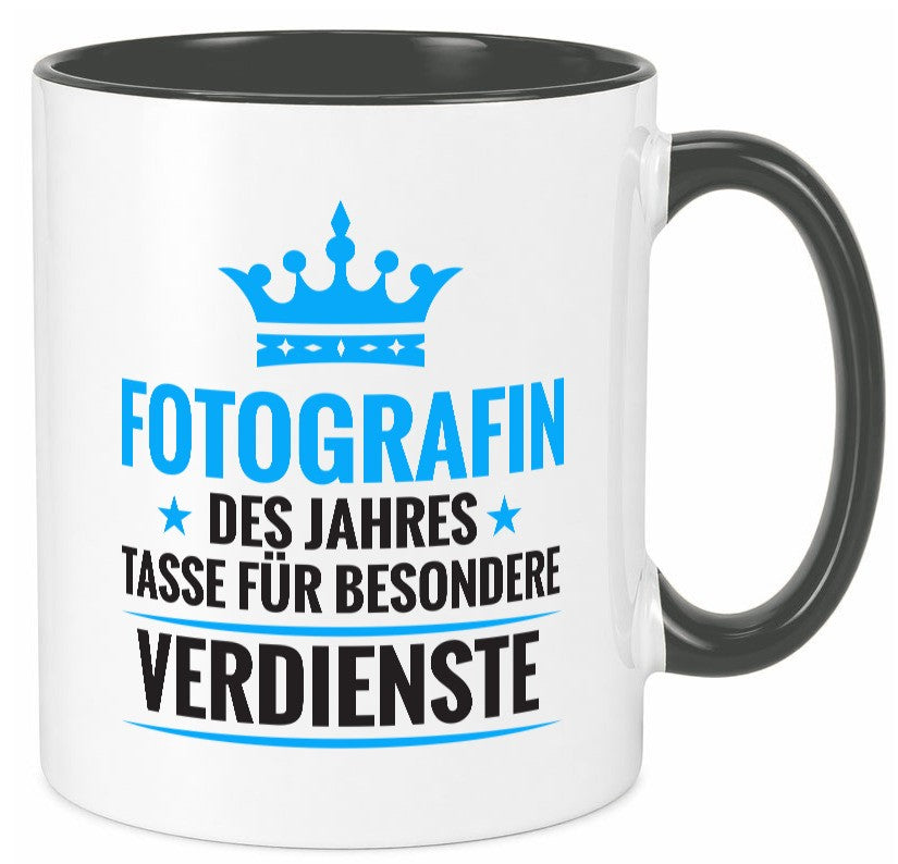 Besonderer Verdienst: Fotografin | Fotografie Kamera lustig Humor Geschenkidee Tasse