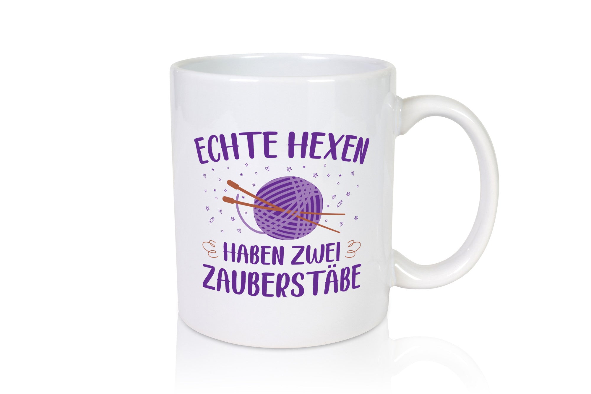 Hexen haben zwei Zauberstäbe | Stricknadeln Wolle Geschenk Humor Geschenkidee