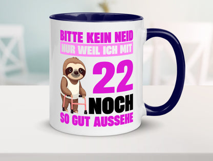 22. Geburtstag | Bitte kein neid Faultier 22 Jahre lustig Geschenkidee Geschenk