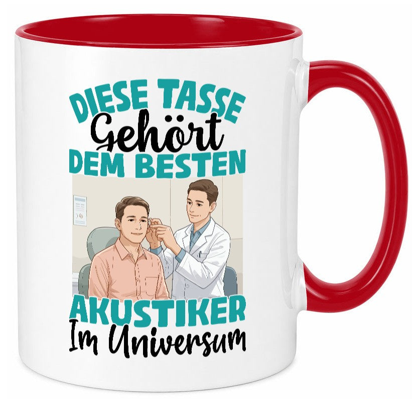 Im Universum: Akustiker | Akustik Hörgeräteakustik Geschenk Humor Geschenkidee Tasse