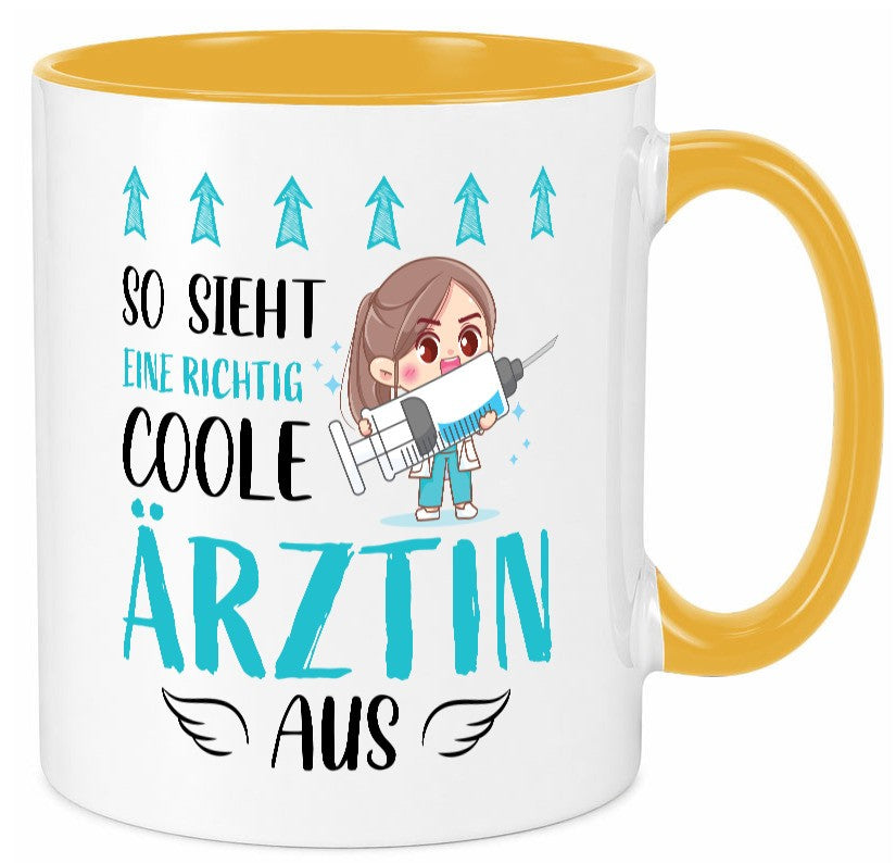 So sieht eine richtig Coole Ã„rztin aus | Krankenhaus Geschenk Humor Tasse