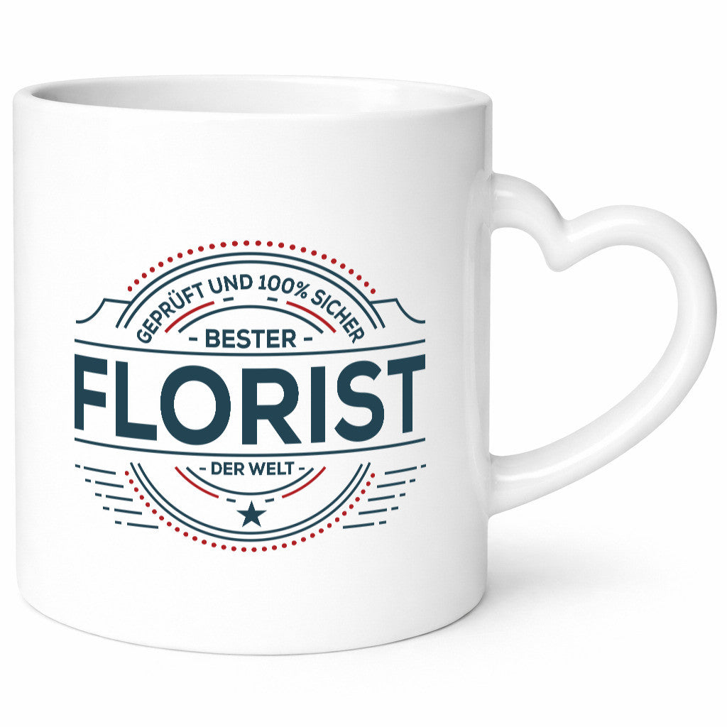 Geprüft und sicher: Florist | Blumen Verkäufer Geschenkidee Humor Tasse