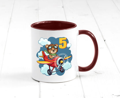 5. Geburtstag | 5 Jahre Kinder Pilot Flugzeug Geschenkidee Humor Tasse