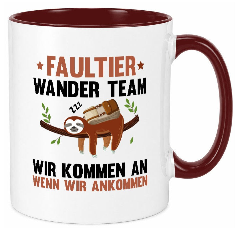 Faultier Wanderteam | Spruch Motiv Wandern lustig Tierliebhaber Humor Geschenk Tasse