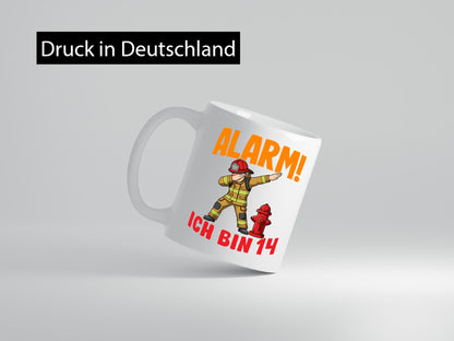 14. Geburtstag | 14 Jahre Feuerwehr Junge lustiger Spruch Geschenk Geschenkidee