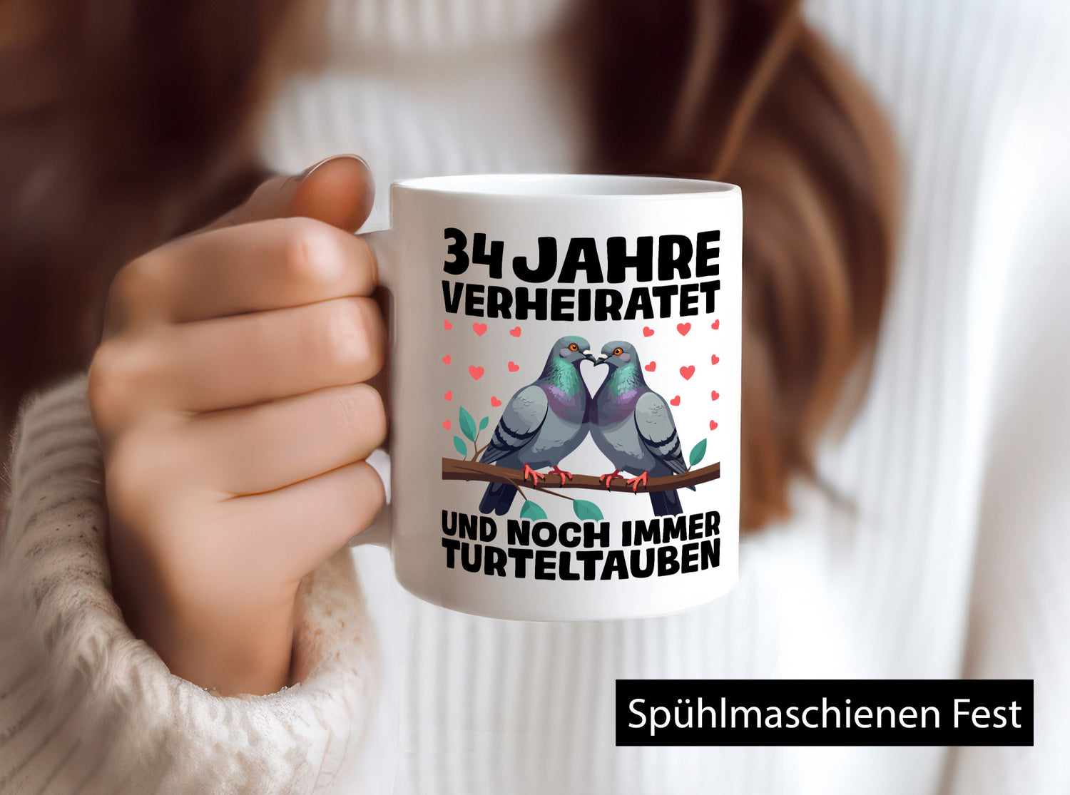 34 Jahre verheiratet | Turteltauben Ehepaar Witziges Geschenk