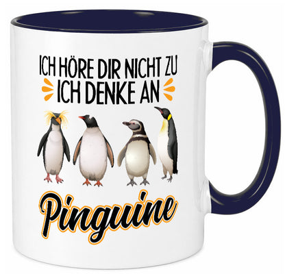 Ich denke an Pinguine Geschenkidee Humor Tasse