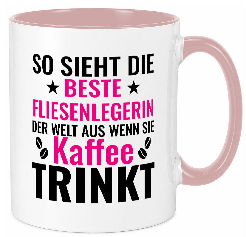 Kaffee trinkt: Fliesenlegerin | Fliesenlegen Bau Humor Geschenkidee Tasse