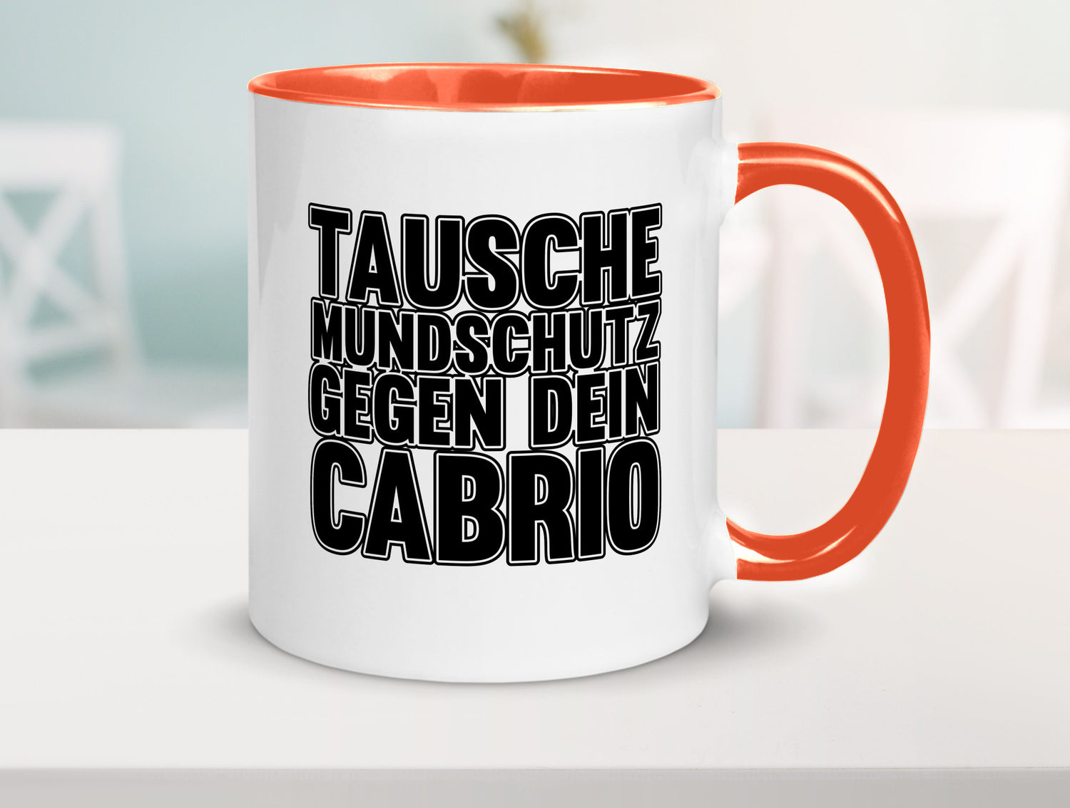 Tausche Mundschutz gegen Cabrio| | Cabrio Geschenkidee Humor Tasse