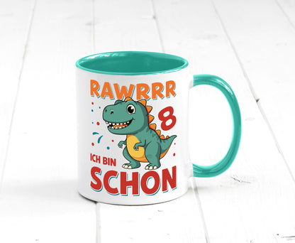 8. Geburtstag | 8 Jahre Raw ich bin schon T-Rex Geschenk Geschenkidee lustiger