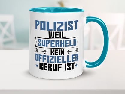 Superheld Polizist | Polizei lustiger Spruch Geschenk Humor Geschenkidee Tasse