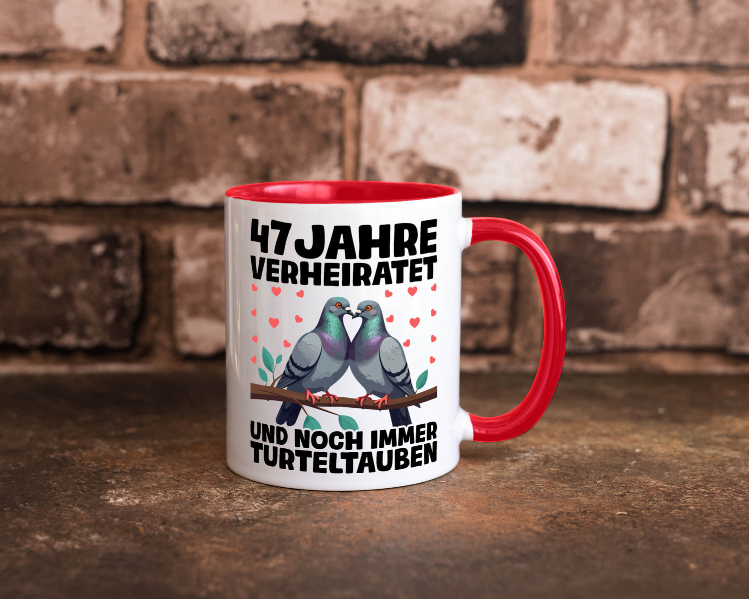 47 Jahre verheiratet | Turteltauben Ehe Ehepaar Humor Geschenkidee Tasse