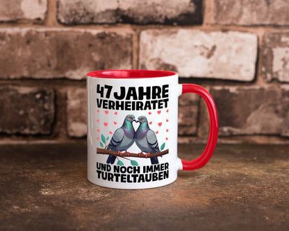 47 Jahre verheiratet | Turteltauben Ehe Ehepaar Humor Geschenkidee Tasse