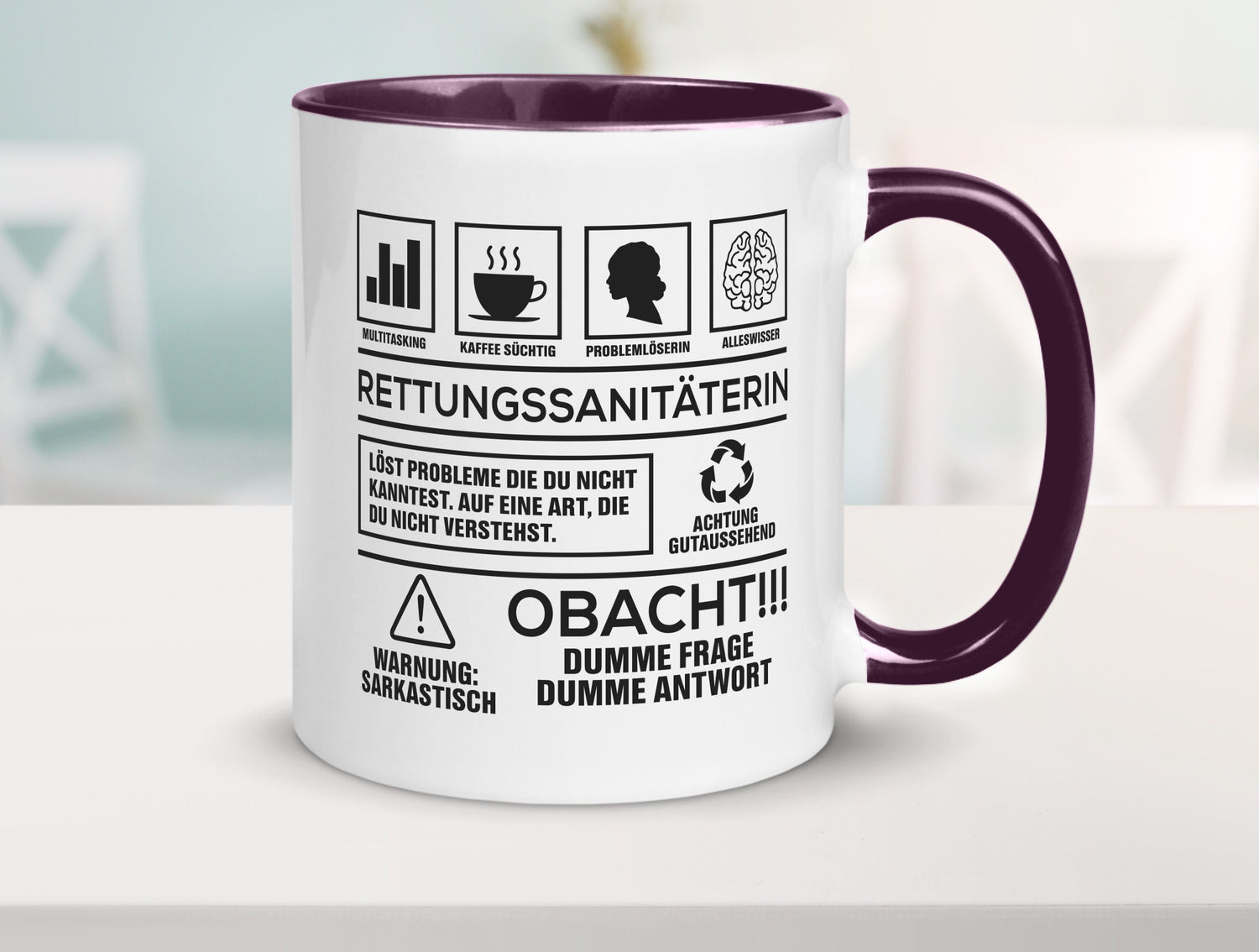 Achtung Probleme Rettungssanitäterin | Sanitäter Geschenkidee Humor Tasse