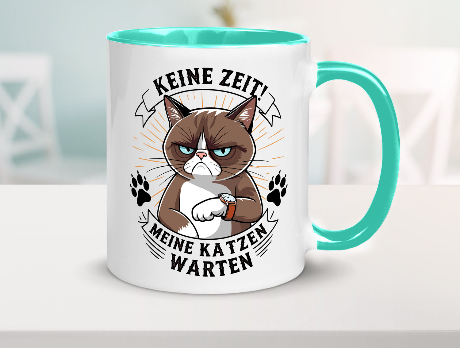 Keine Zeit meine Katzen Warten | Schwarze Katze Geschenkidee Tierliebhaber