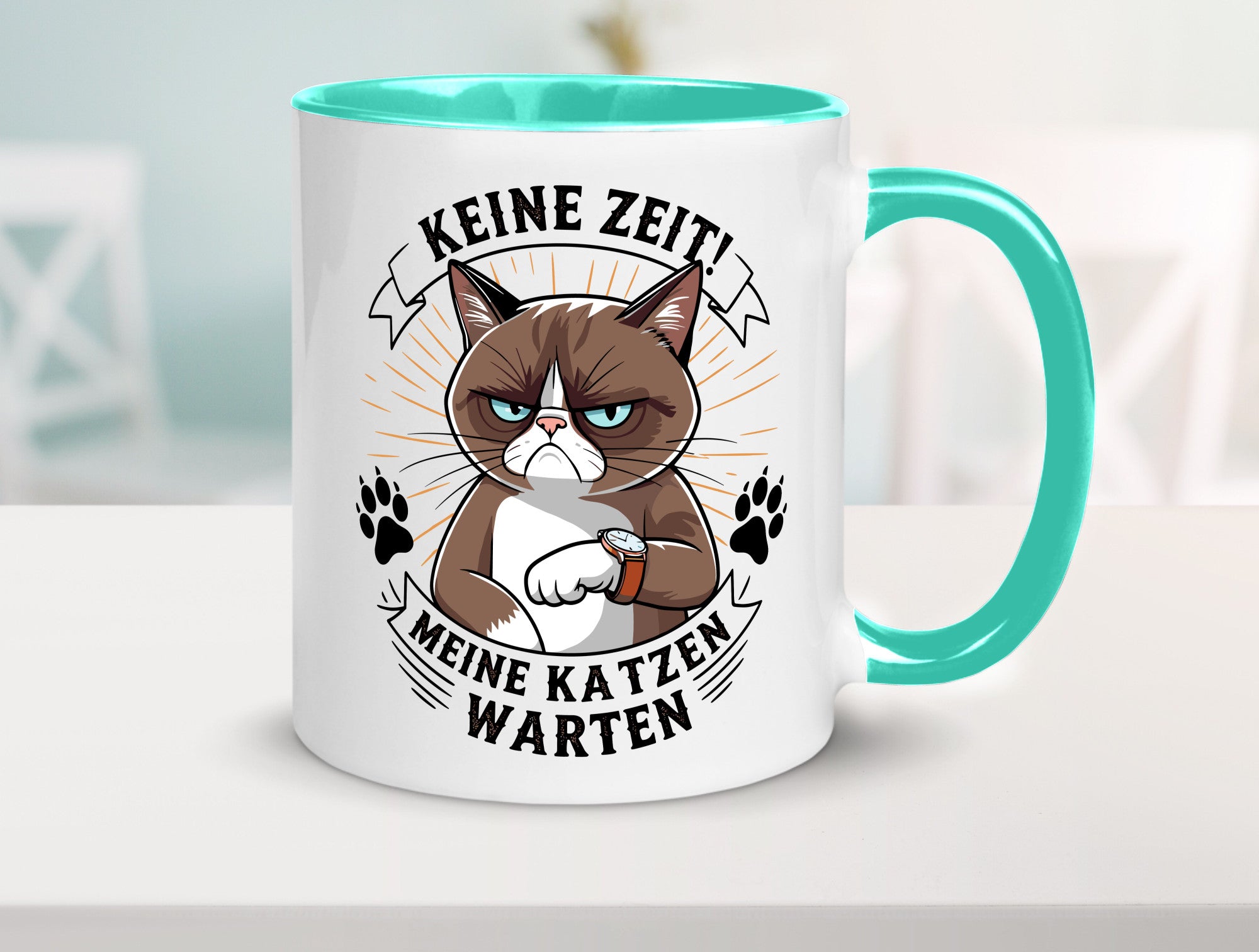 Keine Zeit meine Katzen Warten | Schwarze Katze Geschenkidee Tierliebhaber