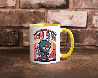 4. Geburtstag | Ninja Junge 4 Jahre lustiger Spruch Geschenk Geschenkidee Tasse