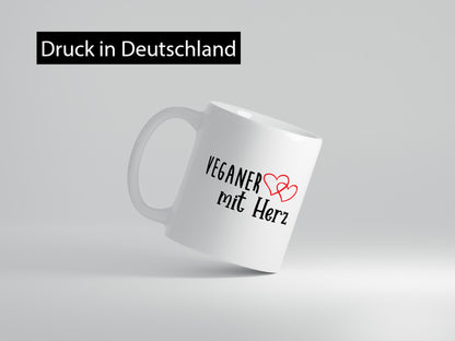 Veganer mit Herz | ich liebe Tiere Humor Tierliebhaber Geschenkidee Tasse