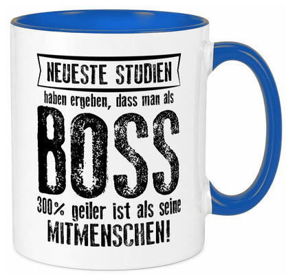 Neuste Studien: Boss | Führungskraft Vorgesetzter lustiger Spruch Geschenk Tasse
