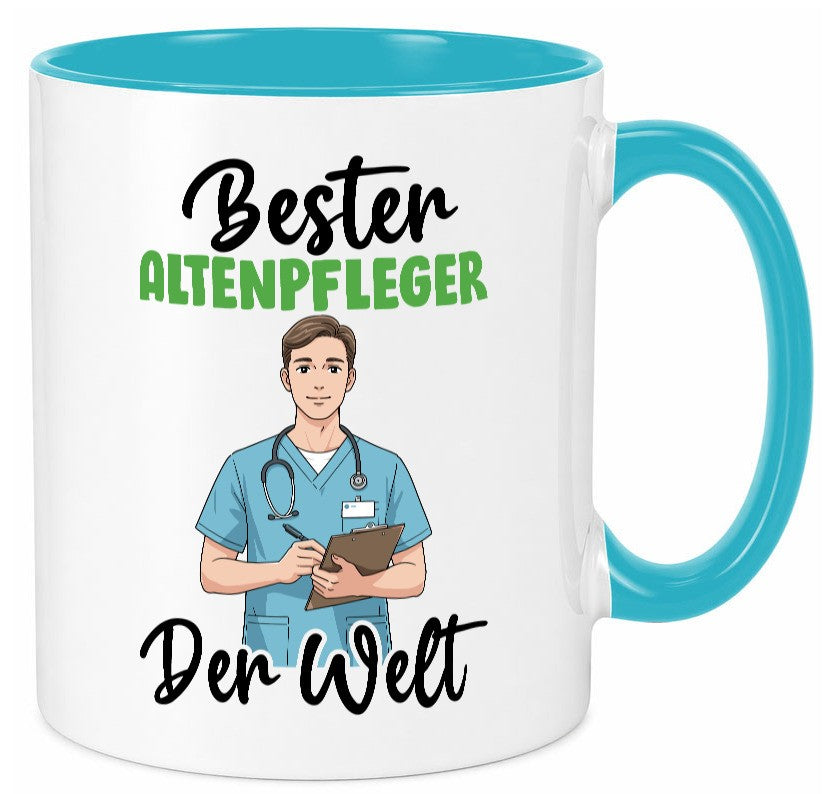 Bester Altenpfleger | Pflegepersonal lustiger Spruch Geschenk Humor Tasse
