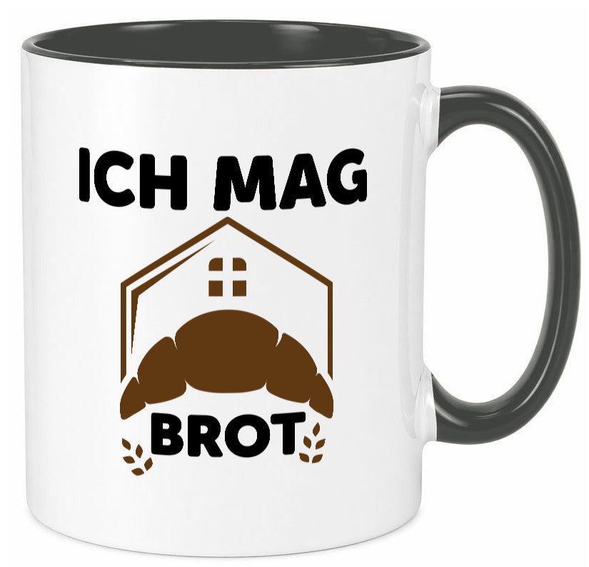 Ich mag Brot | Bäcker backen lustiger Spruch Geschenk Humor Geschenkidee Tasse