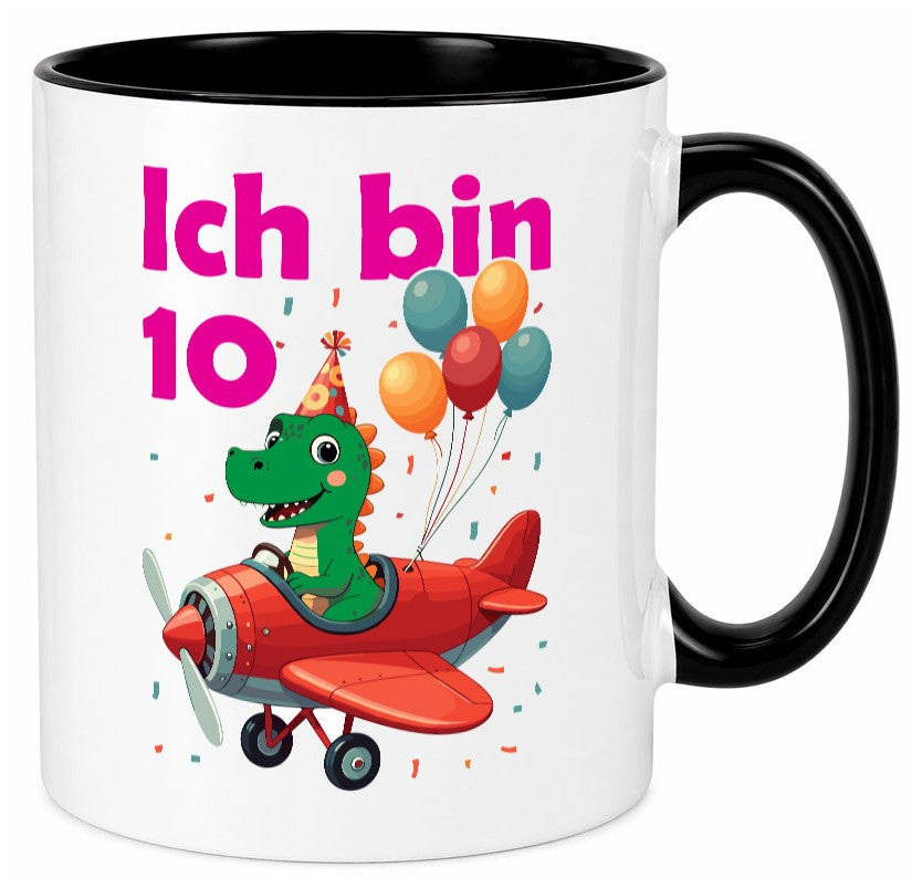 10. Geburtstag | 10 Jahre Drache Flugzeug lustiger Spruch Geschenk Geschenkidee Tasse