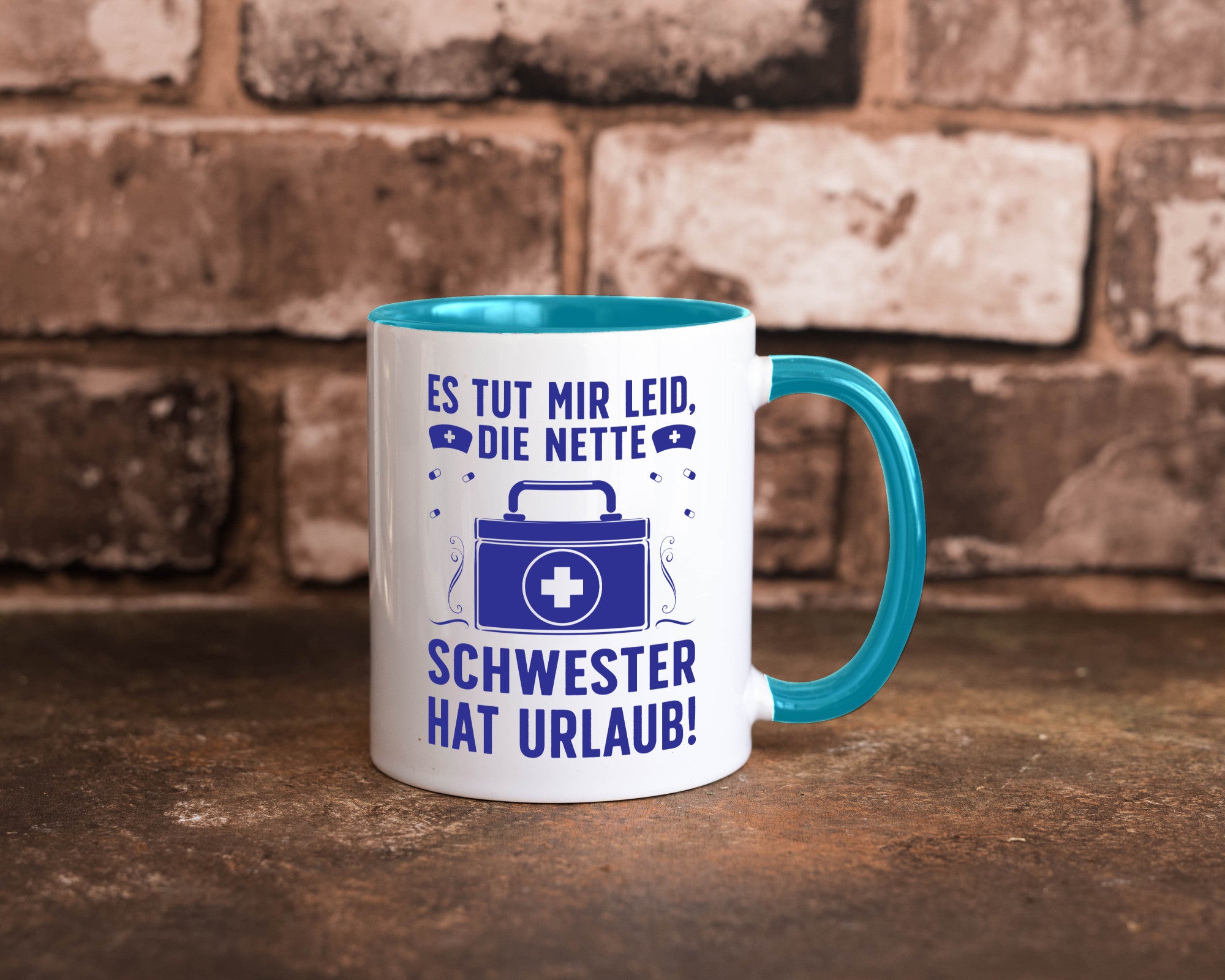 Nette Schwester hat Urlaub | Arztkoffer Tabletten lustiger Spruch Geschenk