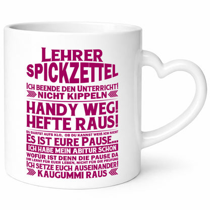 Lehrer Spickzettel | Beruf Tasse lustiger Spruch vl7 lustig Arbeit Kollegen