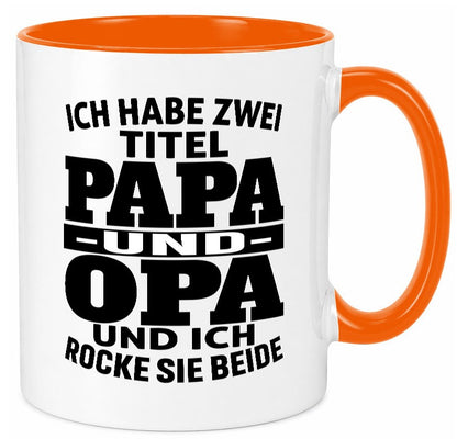 Ich habe zwei Titel Papa und Opa | Rock sie Großvater Humor Familie Tasse