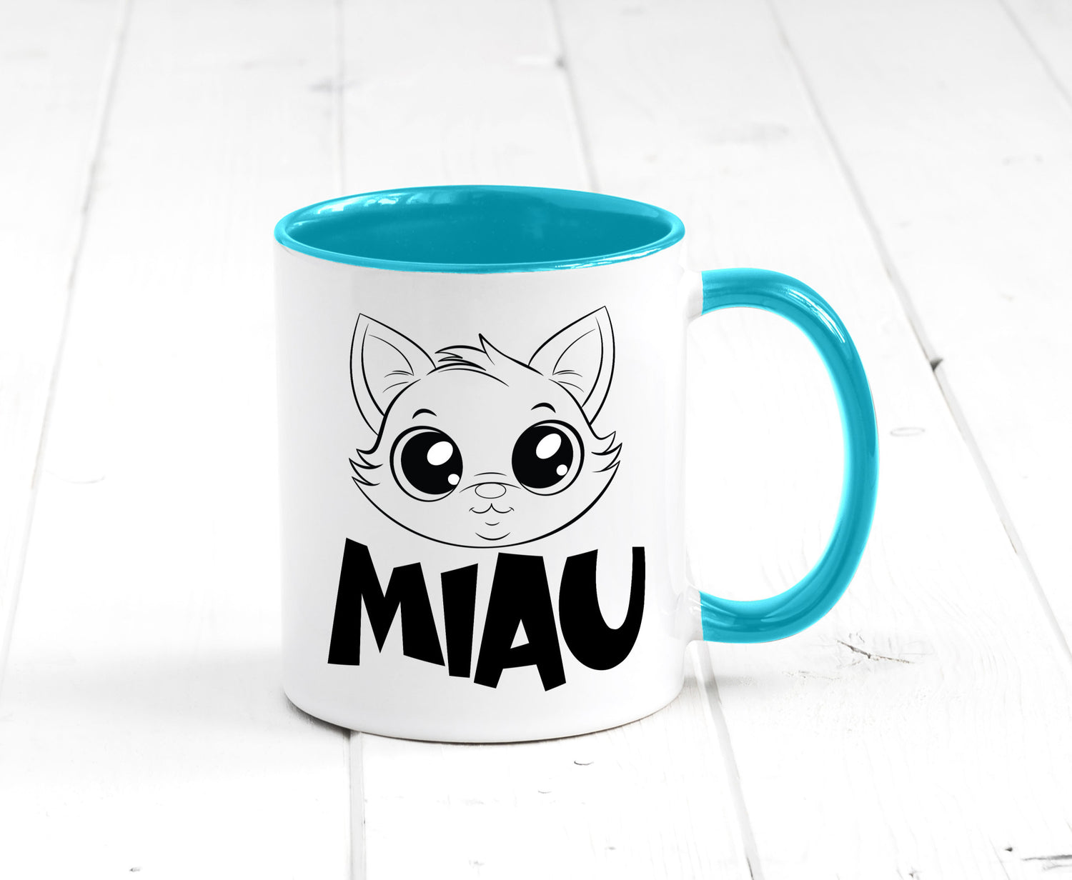 Miau | Katze Geschenkidee Tierliebhaber Humor Tasse