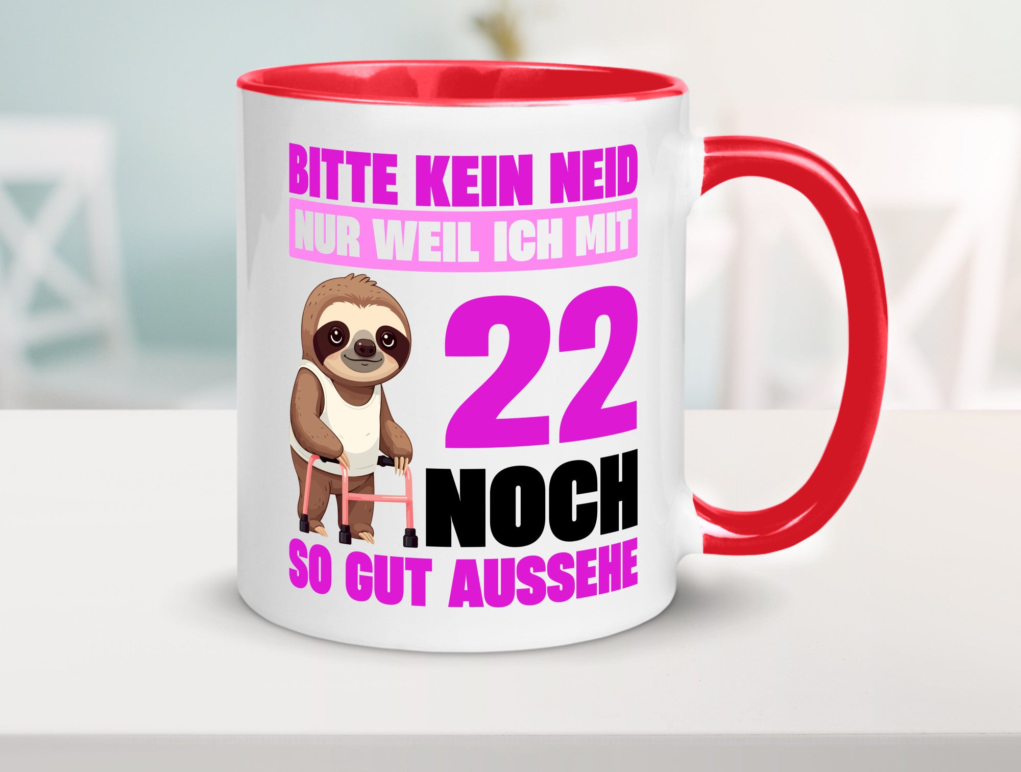 22. Geburtstag | Bitte kein neid Faultier 22 Jahre lustig Geschenkidee Geschenk