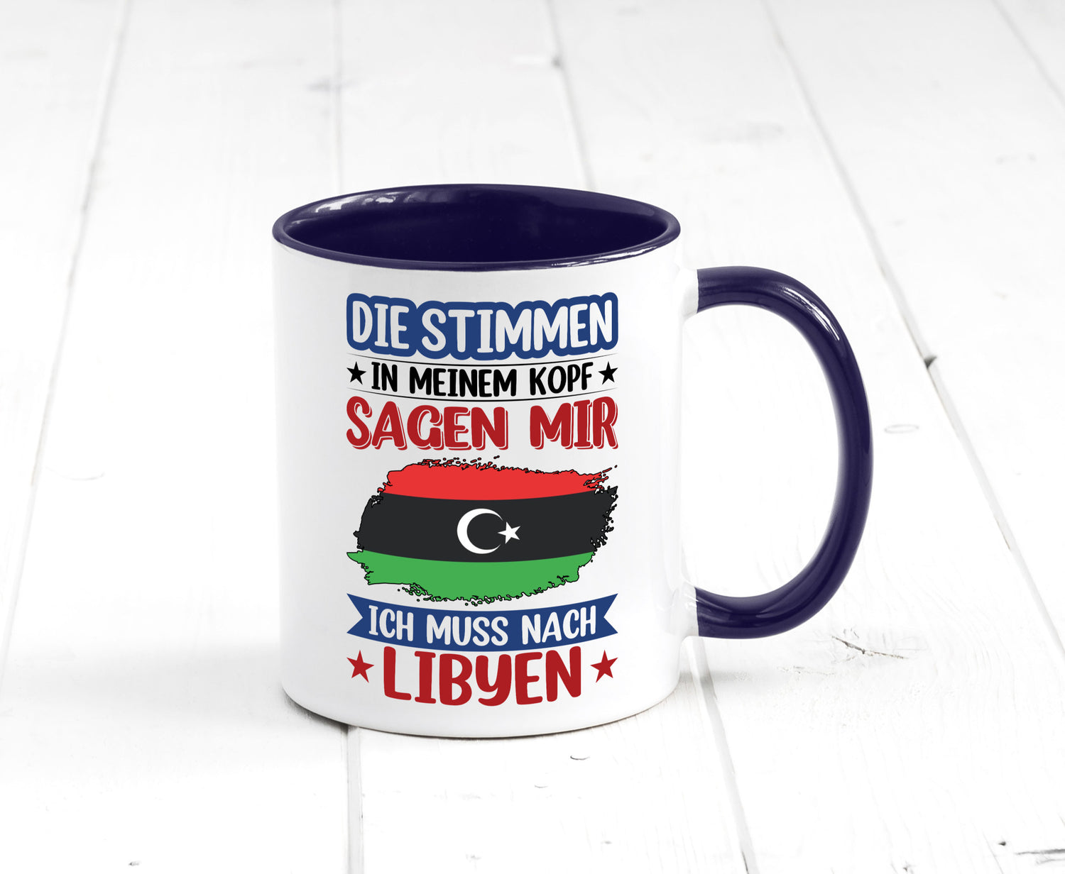 Libyen | Urlaub Stimmen in meinem Kopf Traumland Geschenkidee Humor Tasse