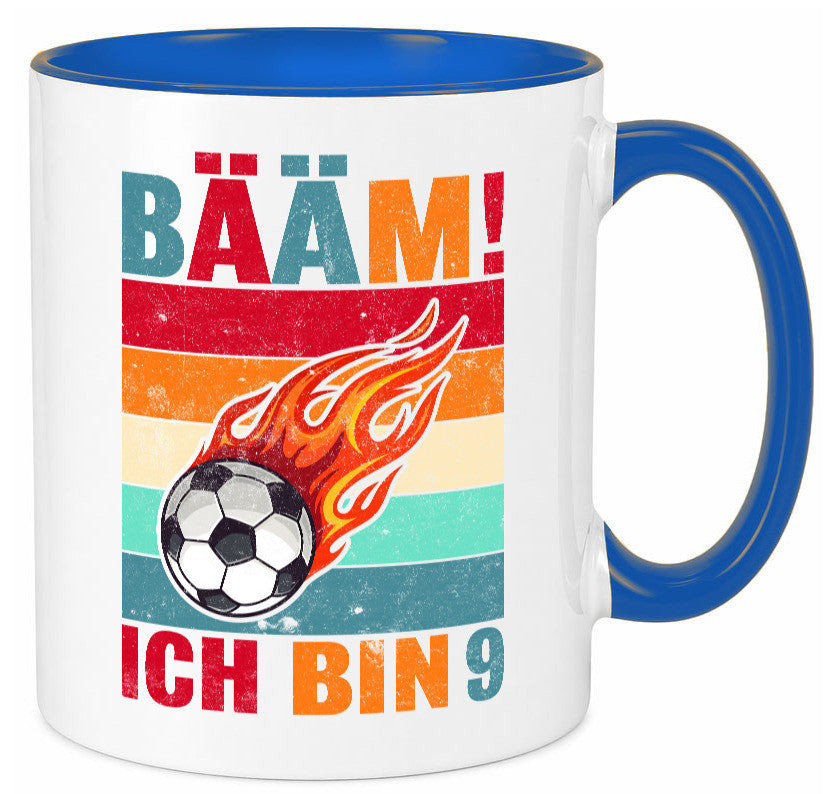 9. Geburtstag | Bääm ich bin 9 Fußball Geschenkidee Humor Tasse