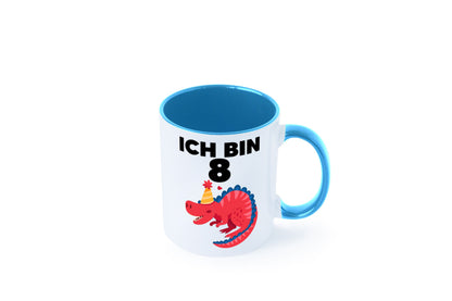 8. Geburtstag | Dino Dinosaurier 8 Jahre lustig Geschenkidee Geschenk Tasse