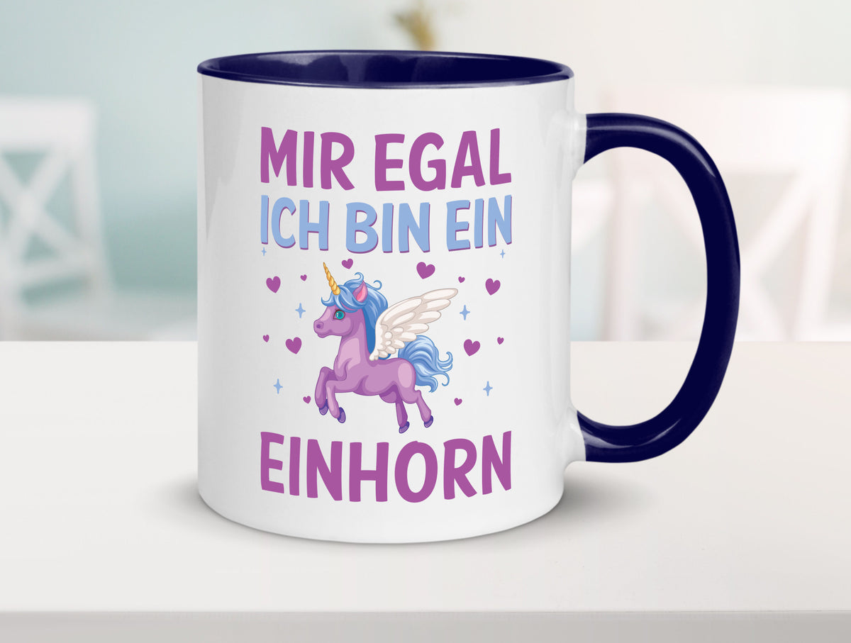 Mir egal, ich bin ein Einhorn| Herzen Geschenkidee Humor Tasse
