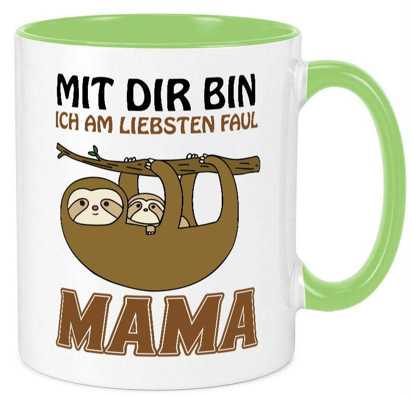 Faultiermama lustig Familie Geschenkidee Geschenk Tasse
